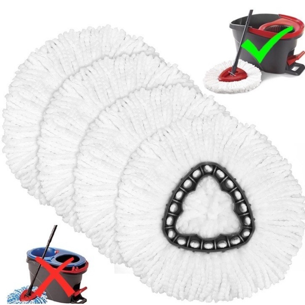 4 Replacement Microfiber Mop HEAD For O-Cedar Spin Mop Easy Clean
